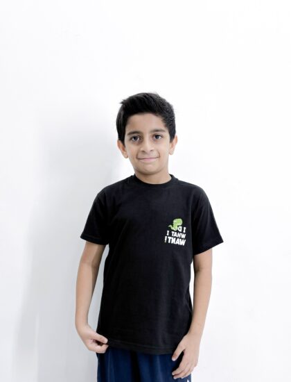Boys' Minimalist Graphic Black T-Shirt