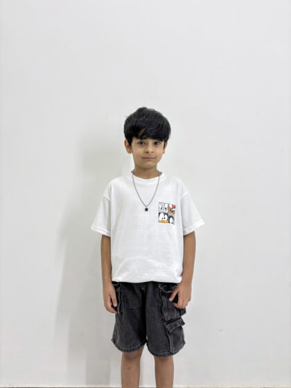 Boys' Graphic Patch White T-Shirt