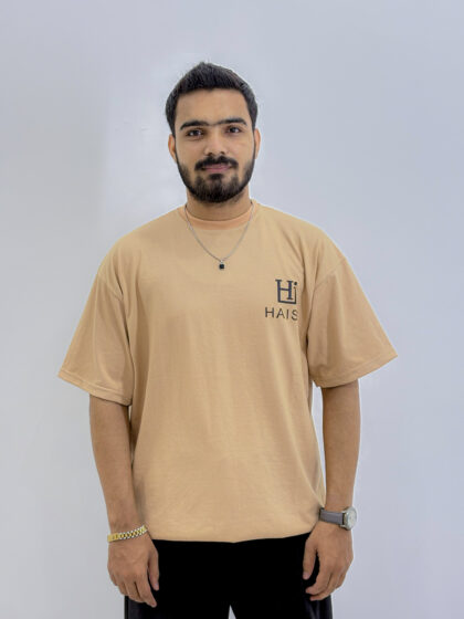 Men's Minimalist Beige Loose Fit T-Shirt