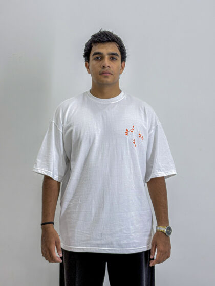 Men's Minimalist Floral White T-Shirt