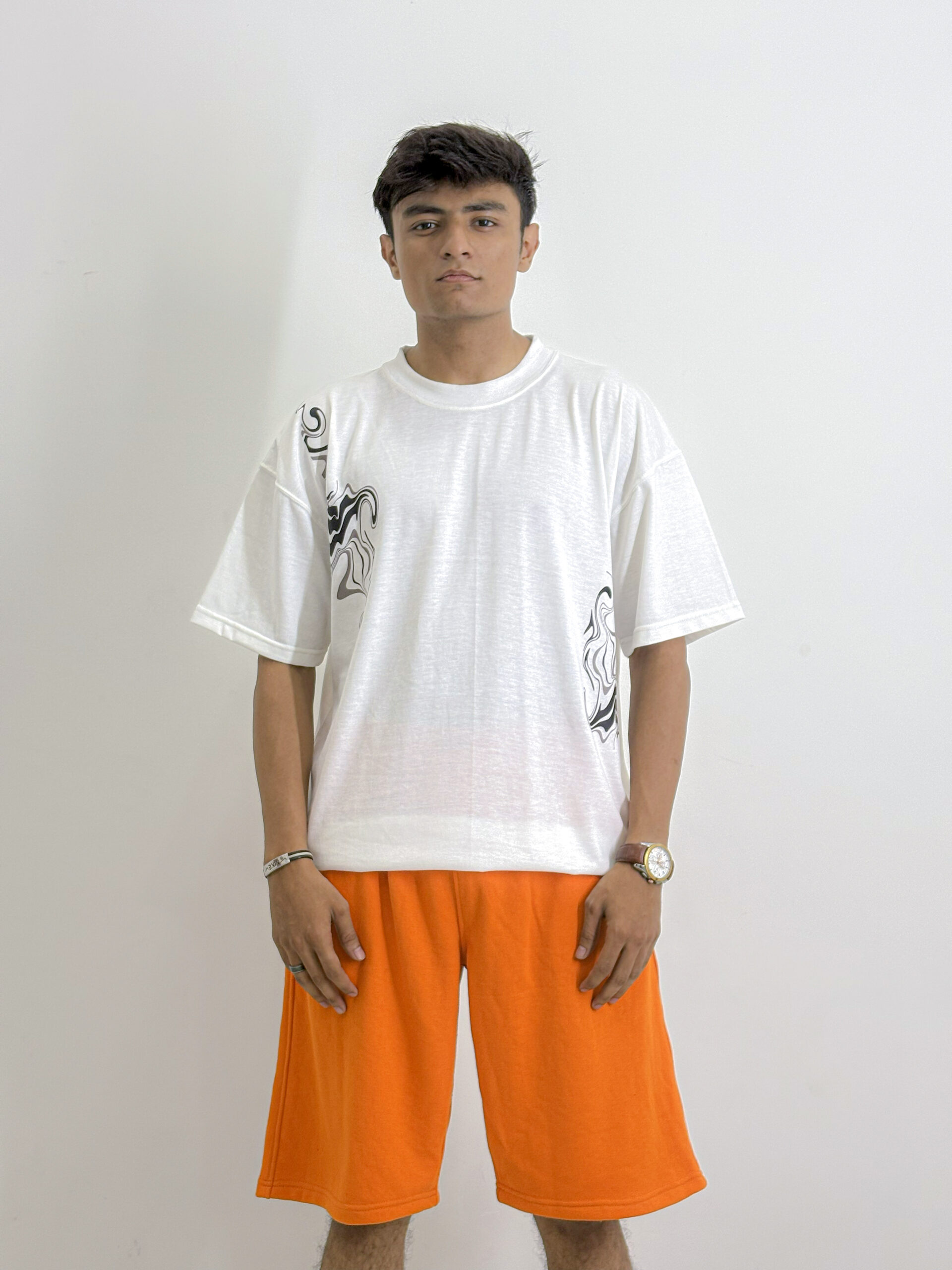 Men's Abstract Graphic White T-Shirt