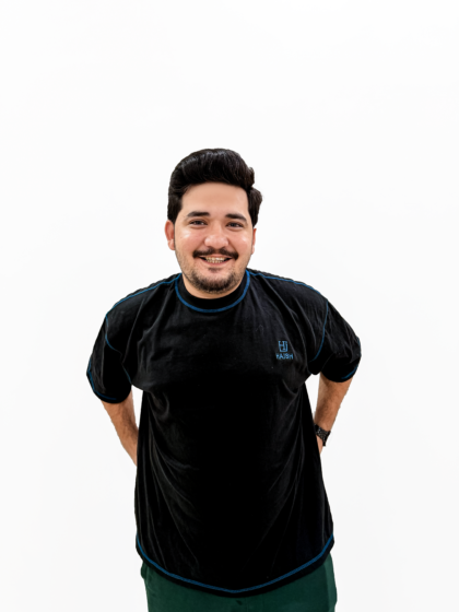 Men's Black T-Shirt with Blue Contrast Stitching