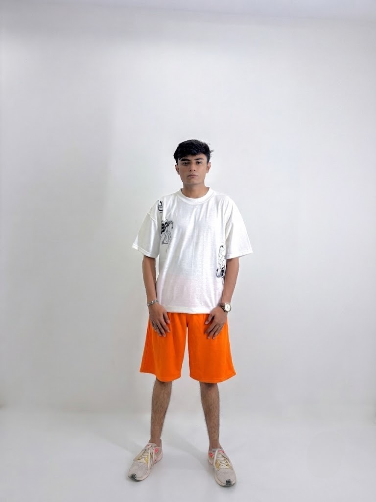 Men's Abstract Graphic White T-Shirt